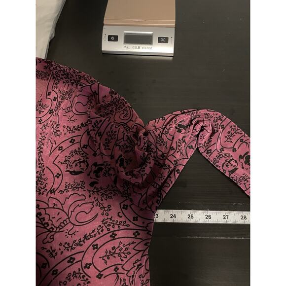 Drapers & Damons Womens Cardigan Large Purple Paisley Slinky Open Whimsigoth Y2K - Picture 4 of 6